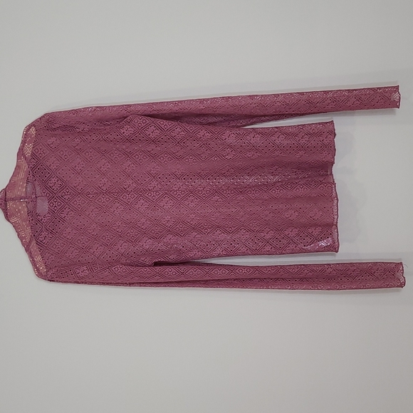 Free People Sweet Memories Lace Turtle Neck Top Rose - Picture 5 of 9